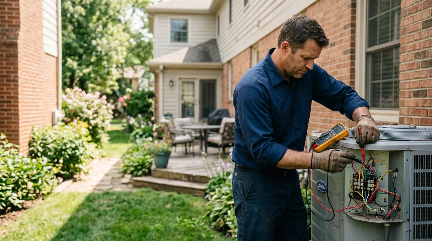 HVAC technician working near Utica, KS